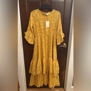 Elegant Gold Kids Formal Dress